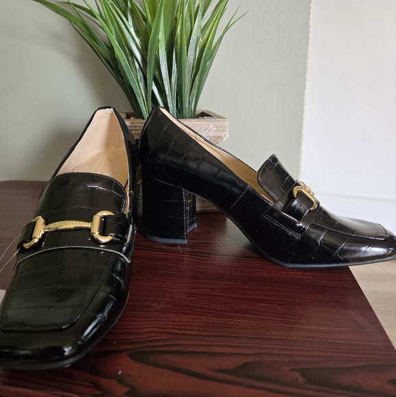 Liz Claiborne heels sz 7M Black - Picture 2 of 5